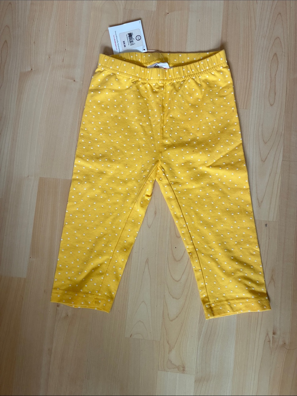 Yellow Polka Dot Girls' Crop Leggings